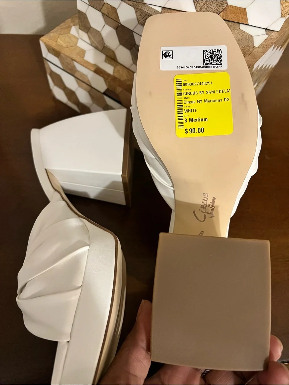 Circus by Sam Edelman White “Marianna” Knot-Front Platform Block Heel Sandal NWT